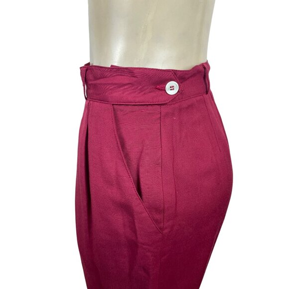 Liz Claiborne Women's Wine Red Classic Pencil Shape Pleated Skirt Sz 10 - Picture 4 of 6
